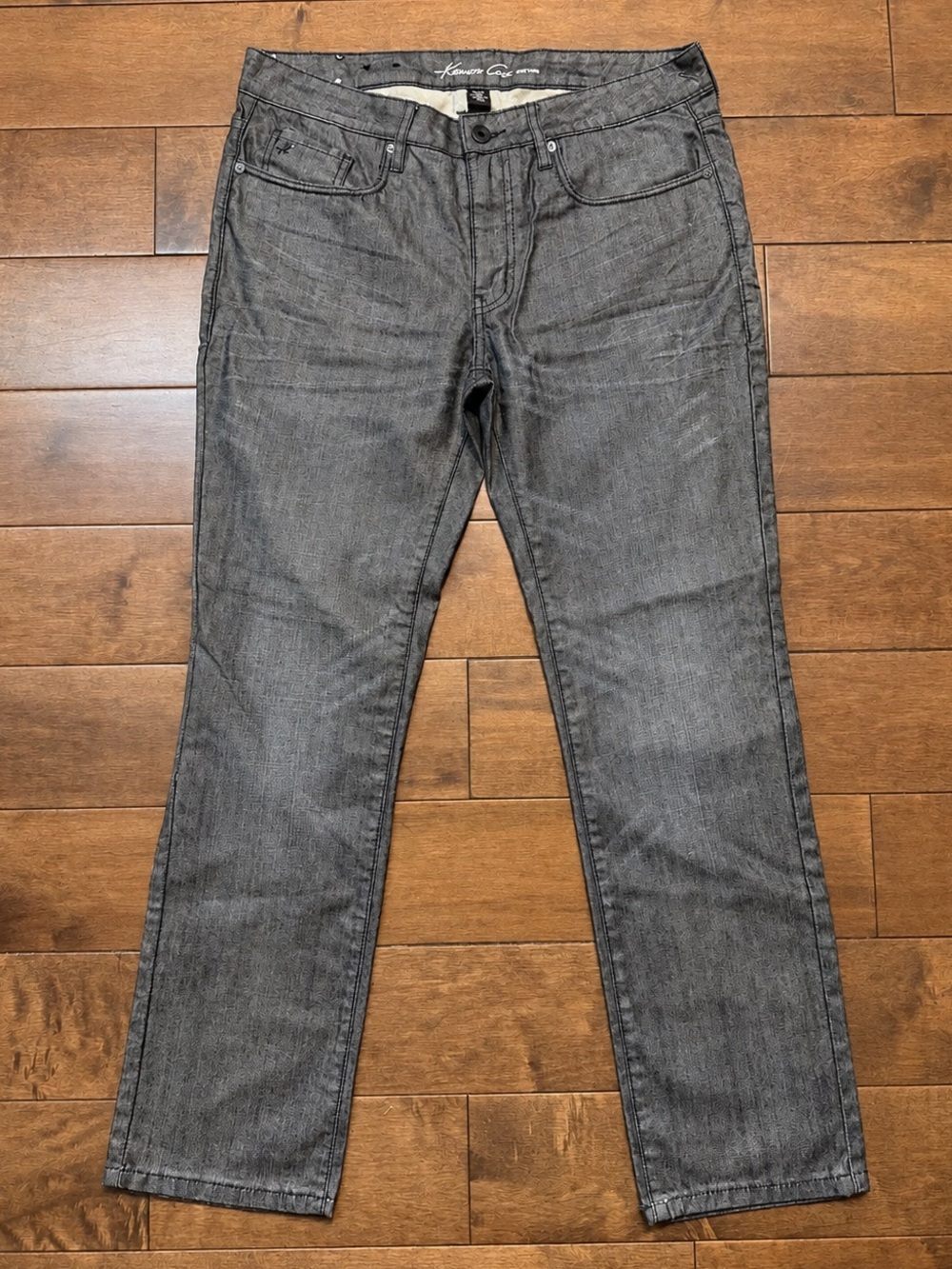 Kenneth Cole New York Gray Wash Slim Regular Fit Jeans 32x30 New Without Tags